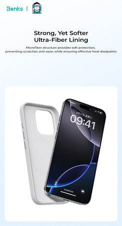 Benks Etui Magnetic Vita Pro Silicone do iPhone 16 Pro Szare