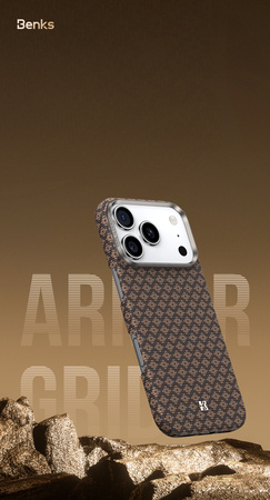 Benks Etui Magnetic Armor Air Armor Grid Kevlar Metal Frame 600D (0070) do iPhone 17 Pro Max Niebieskie