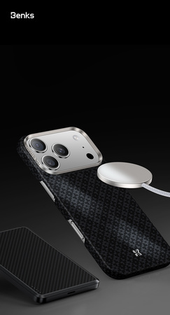 Benks Etui Magnetic Armor Air Armor Grid Kevlar Metal Frame 600D (B067) do Iphone 17 czarne