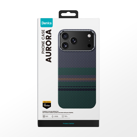 Benks Etui Magnetic Carbon Kevlar Armor Air Aurora 600D do iPhone 17 – Lekkie Etui Carbon Kevlarowe z Aurora Finish i MagSafe