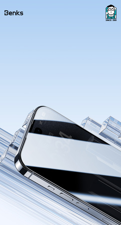Benks Hartowane szkło Ultra Shield Privacy Glass (FK65) do Iphone 16 Pro czarne (Thin Edge)