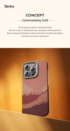 Benks Etui Magnetic Golden Tide Kevlar 600D do iPhone 16 Pro