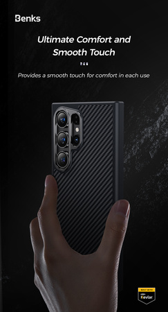 Benks Etui Magnetic Carbon Kevlar Hybrid Armor Pro 600D do Samsung Galaxy S24 Plus czarne – Pancerne Etui Carbon Kevlarowe z Ochroną Premium