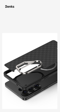 Benks Etui do Samsung Galaxy S26 Carbon Kevlar Armor Pro Armor Grid z MagSafe Wzmacniane – Czarne