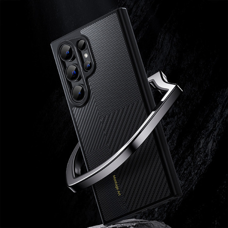 Benks Etui Montage Magnetic Carbon Kevlar Armor Pro Metal Frame 600D+1500D do Samsung Galaxy S24 Plus czarne – Pancerne Etui Carbon Kevlarowe z Aluminiową Ramką