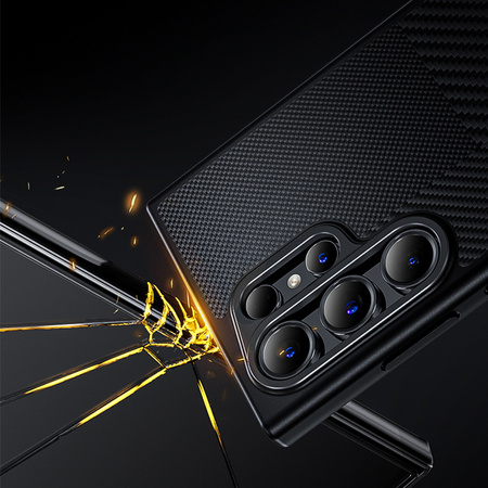 Benks Etui Montage Magnetic Carbon Kevlar Armor Pro Metal Frame 600D+1500D do Samsung Galaxy S24 Plus czarne – Pancerne Etui Carbon Kevlarowe z Aluminiową Ramką