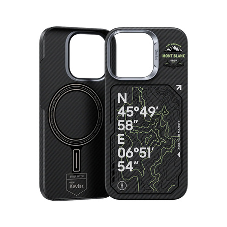 Benks Etui Magnetic Carbon Kevlar Armor Air Summit Mont-Blanc 600D do iPhone 16 Pro – Ekskluzywne Etui Carbon Kevlarowe z Ochroną Premium