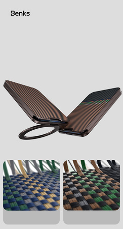 BENKS Portfel MagWallet ArmorGo Prestige Stand MagSafe na plecki telefonu 5 kart Carbon Kevlar