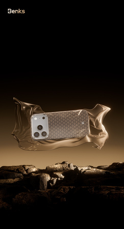 Benks Etui Magnetic Armor Air Armor Grid Kevlar Metal Frame 600D (A070) do Iphone 17 Pro Max złote