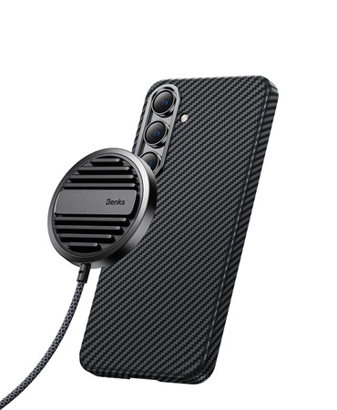 Benks Etui Magnetic Armor Air Kevlar Metal Frame 600D do Samsung Galaxy S24 Czarne