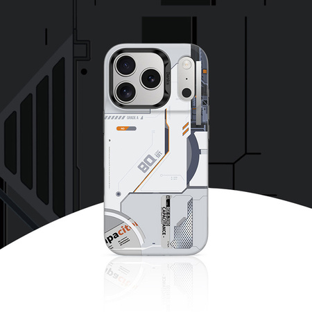 Benks Etui Dynamic Magnetic Mecha do iPhone 17 Pro Max białe (Camera Control Button) – Futurystyczne Etui z Funkcją Camera Control i Pełną Ochroną