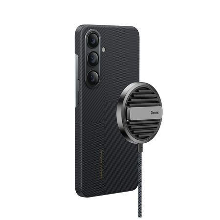 Benks Etui Montage Magnetic Carbon Kevlar Armor Air 600D do Samsung Galaxy S24 czarne – Smukłe i Wytrzymałe Etui Carbon Kevlarowe