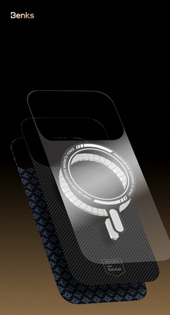 Benks Etui Magnetic Armor Air Armor Grid Kevlar Metal Frame 600D (0070) do Iphone 17 Pro Max pomarańczowe