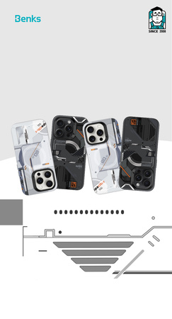 Benks Etui Magnetic Mecha Series do Iphone 14 Pro biały