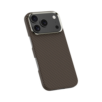 Benks Etui Magnetic Carbon Kevlar Armor Tint 1000D do iPhone 17 Pro Max złote – Ekskluzywne Etui Carbon Kevlarowe z Eleganckim Wykończeniem