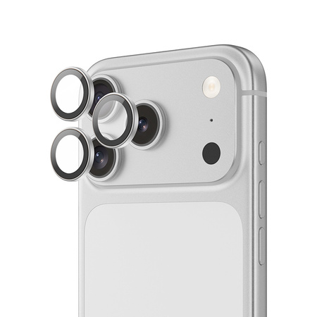 Benks Szkło Hartowane DR Sapphire Lens Protector na aparat do iPhone 17 Pro / 17 Pro Max (obiektyw 3 sztuki) Srebrne