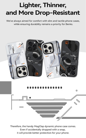 Benks Etui Magnetic Mecha Series do iPhone 15 Pro Max Białe