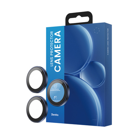 Benks Szkło Hartowane DR Sapphire Lens Protector na aparat do iPhone 17 Pro / 17 Pro Max (obiektyw 3 sztuki) Niebieskie