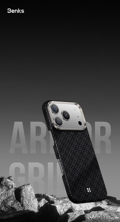 Benks Etui Magnetic Armor Air Armor Grid Kevlar Metal Frame 600D (B069) do Iphone 17 Pro czarne