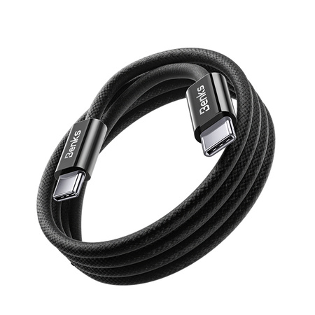 Benks Kabel D46 pleciony - Typ C na Typ C - PD 60W 3A 2 metry czarny