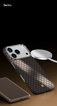 Benks Etui Magnetic Armor Air Armor Grid Kevlar Metal Frame 600D (A070) do Iphone 17 Pro Max złote
