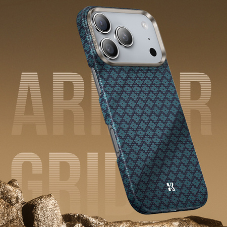Benks Etui Magnetic Armor Air Armor Grid Kevlar Metal Frame 600D (0068) do iPhone 17 Air Niebieskie
