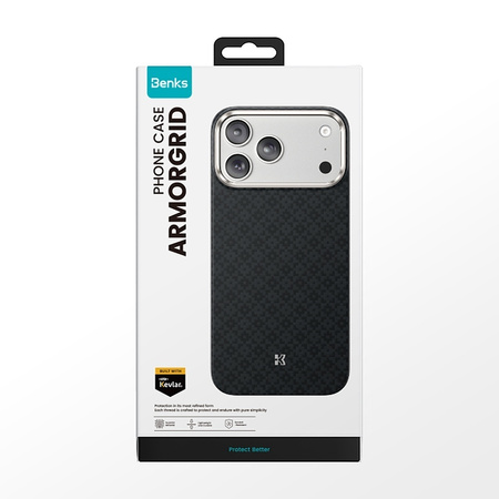 Benks Etui Magnetic Armor Air Armor Grid Kevlar Metal Frame 600D do iPhone 18 Pro Max / 17 Pro Max czarne – wytrzymałe etui z włóknem Kevlar® i pełną ochroną MagSafe