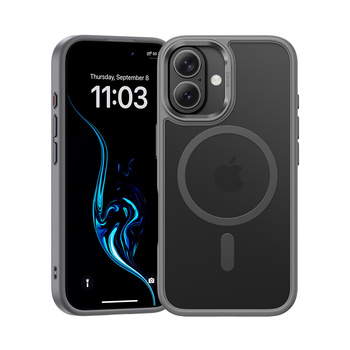 Benks Etui Magnetic Mist Metal Frame do iPhone 16 Szare