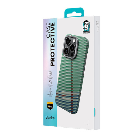 Benks Etui PassionGreen Kevlar 600D do Iphone 16 Pro Max