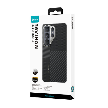 Benks Etui do Samsung Galaxy S26 Ultra Carbon Kevlar 600D+1500D Armor Pro Montage z MagSafe Wzmacniane – Czarne