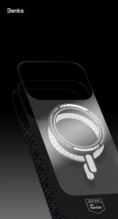 Benks Etui Magnetic Armor Air Armor Grid Kevlar Metal Frame 600D (B069) do Iphone 17 Pro czarne