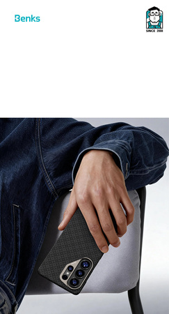 Benks Etui do Samsung Galaxy S26 Ultra Carbon Kevlar Armor Air Armor Grid z MagSafe Wzmacniane – Czarne