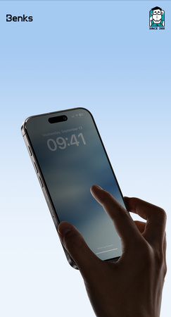 Benks Hartowane szkło Ultra Shield Privacy Glass (FK65) do Iphone 16 Pro czarne (Thin Edge)