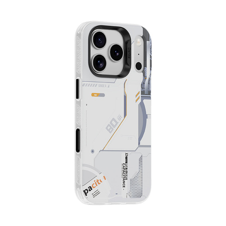 Benks Etui Dynamic Magnetic Mecha do iPhone 17 Pro Max białe (Camera Control Button) – Futurystyczne Etui z Funkcją Camera Control i Pełną Ochroną