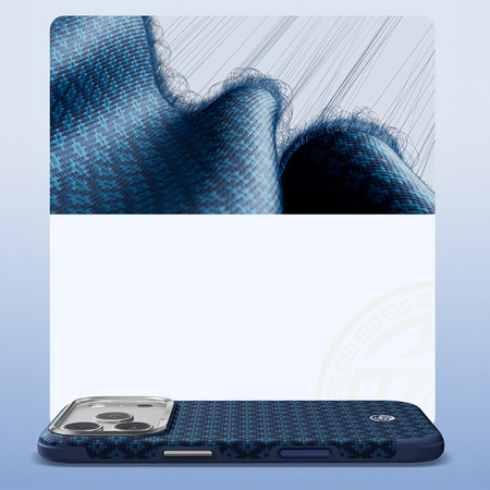 Benks Etui Magnetic Armor Grid Edge X9 Kevlar Metal Frame do iPhone 18 Pro Max / 17 Pro Max niebieskie – wytrzymałe etui z włóknem Kevlar® i pełną ochroną MagSafe