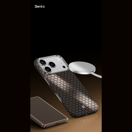 Benks Etui Magnetic Armor Air Armor Grid Kevlar Metal Frame 600D do iPhone 18 Pro / 17 Pro niebieskie – wytrzymałe etui z włóknem Kevlar® i pełną ochroną MagSafe