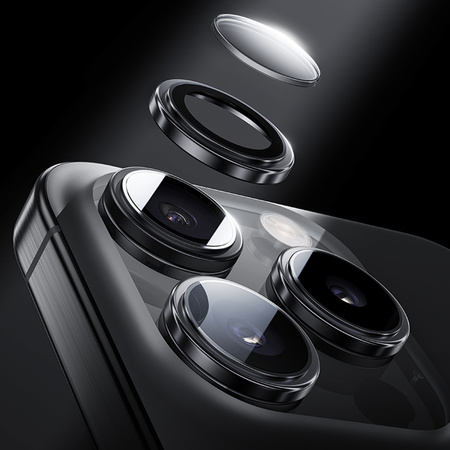 Benks Hartowane szkło Glass Warrior Lens Protector na aparat do iPhone 16 Pro / 16 Pro Max (3 sztuki) srebrne – szkło hartowane, ochrona obiektywów premium