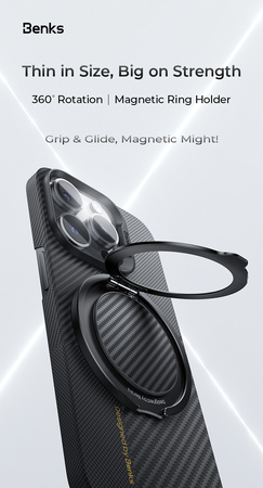 Benks uchwyt ring podstawka magnetyczna do telefonu kevlar carbon MagSafe etui pop socket