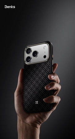 Benks Etui Magnetic Armor Pro Armor Grid Kevlar Metal Frame 600D (Y069) do Iphone 17 Pro czarne