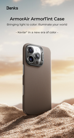 Benks Etui Magnetic Armor Tint Kevlar 1000D (0064) do iPhone 16 Plus Złote