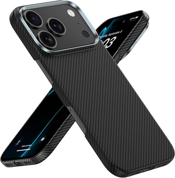 Benks Etui Magnetic Carbon Kevlar Armor Air Metal Frame 600D do iPhone 17 Pro Max czarne – Pancerne Etui Carbon Kevlarowe z Ramką Metalową i MagSafe