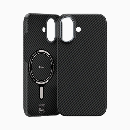 Benks Etui Magnetic Carbon Kevlar Armor Air Metal Frame 600D do iPhone 17 czarne – Lekkie Etui Carbon Kevlarowe z Ochroną i Stylowym Designem