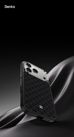 Benks Etui Magnetic Armor Pro Armor Grid Kevlar Metal Frame 600D (Y070) do iPhone 17 Pro Max Czarne