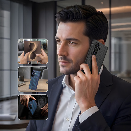Benks Etui Magnetic Armor Grid Pro Grand Combo do Samsung Galaxy Z Fold 8 Ultra Niebieskie