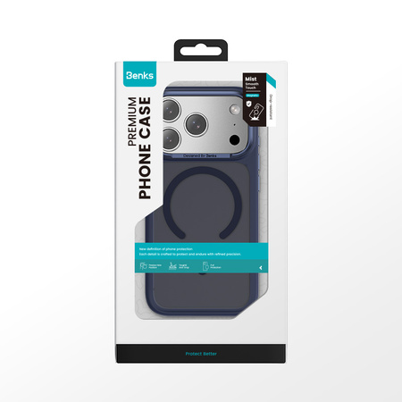 Benks Etui Magnetic Mist Metal Frame (A069) do iPhone 17 Pro Niebieskie (Camera Control Button)