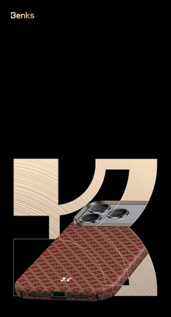 Benks Etui Magnetic Armor Air Armor Grid Kevlar Metal Frame 600D (0070) do Iphone 17 Pro Max pomarańczowe