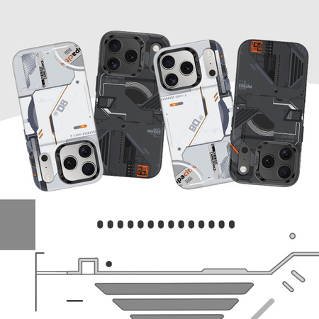 Benks Etui Dynamic Magnetic Mecha do iPhone 17 Pro białe (Camera Control Button) – Stylowe Etui z Serii Mecha z Ochroną Premium
