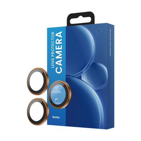 Benks Hartowane szkło DR Sapphire Lens Protector na aparat do Iphone 17 Pro/17 Pro Max (obiektyw 3 sztuki) pomarańczowe