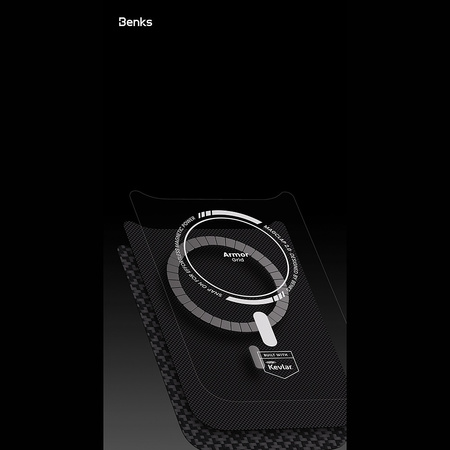 Benks Etui Magnetic Armor Pro Armor Grid Kevlar Metal Frame 600D do iPhone 18 Pro Max / 17 Pro Max czarne – wytrzymałe etui z włóknem Kevlar® i pełną ochroną MagSafe