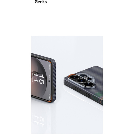 Benks Etui do Samsung Galaxy S26 Ultra Carbon Kevlar Armor Pro Aurora z MagSafe
